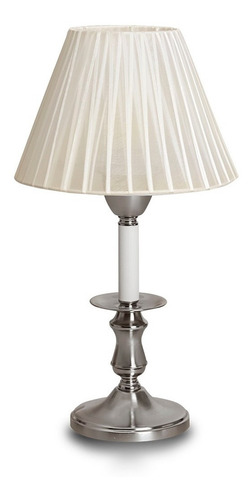Velador Lampara Mesa Moderna Living Led Dormitorio Cama Lds Estructura Platil Pantalla Natural
