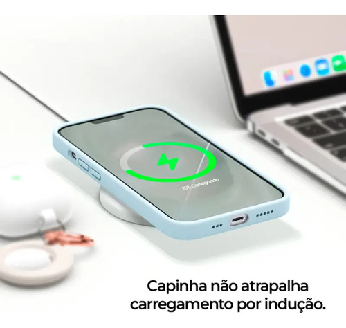 Capa Capinha Aveludada + Pelicula 3d P/ Iphone 12 / 12 Pro