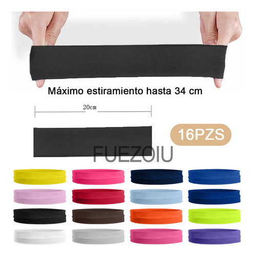 T 16pz Banda Deportiva Cabeza Elástica Diadema Tela Moda