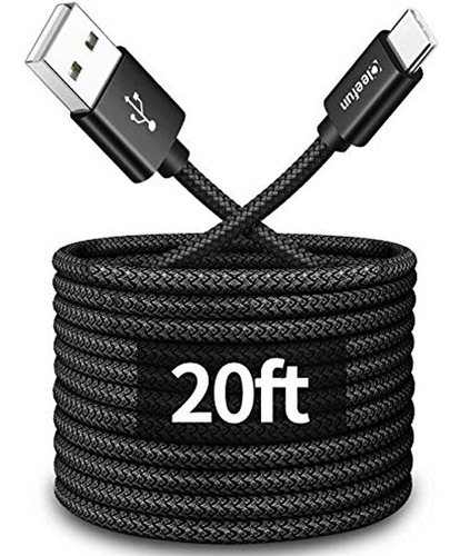 Cable Usb Tipo C De 20 Pies (6 M) De Largo, Cleefun Usb A 2.