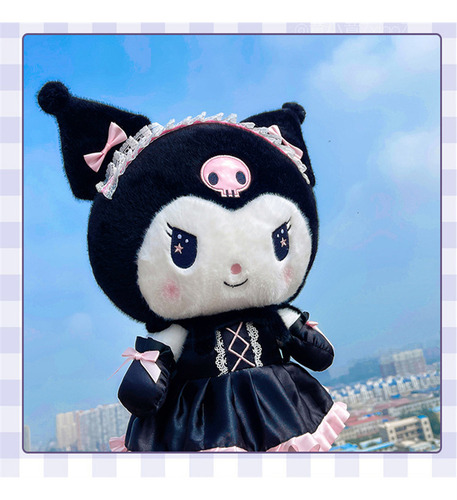 Peluche Gatita Kuromi 45cm Felpa Negra Hipoalergénico