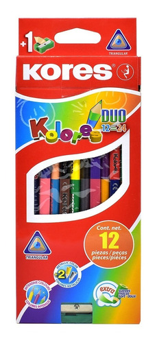 Colores Lapiz De Dibujo Kores Kolores Duo X12=24 Colores 