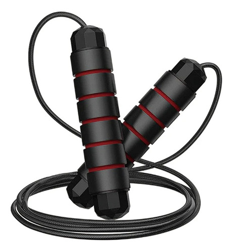 Cuerda Ajustable Para Saltar, Color Negro Y Rojo