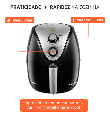 Fritadeira Sem Óleo Air Fryer 3,5l Mondial Af-30-i 127v