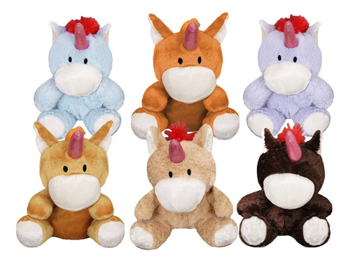 Peluches Mayoreo 6 Pz Animales Wild Unicornio Pelucheria