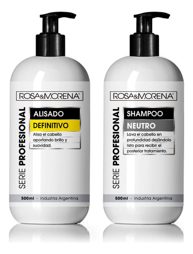 Alisado Definitivo Y Shampoo Neutro Rosa & Morena 500ml