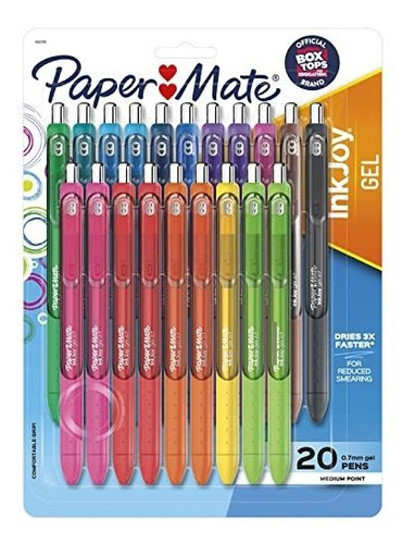 Bolígrafos De Gel Paper Mate Inkjoy, Punta Mediana, Colores 