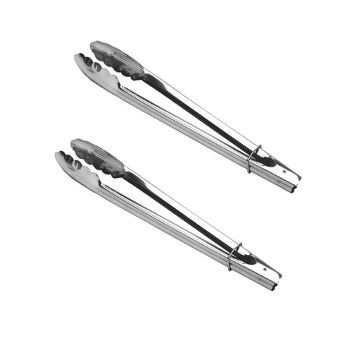 2 Pegadores Para Churrasco Pinça Para Assar Higiênico  Inox