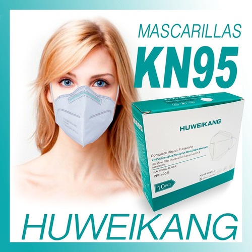 Pack 20 Mascarillas Huweikang Blancas Kn 95 Tirantes Blancos