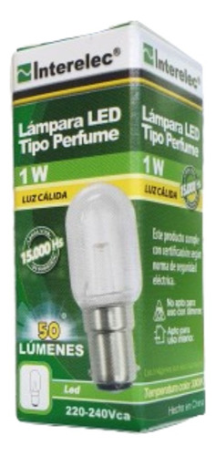 Lampara Led Bayoneta Para Máquinas De Coser 1w Luz Cálida