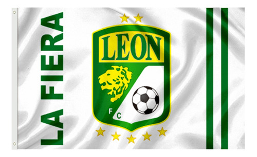 Bandera Club León Equipo De Futbol Poliéster De 150x90 Cm