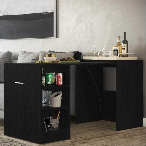 Aparador Bar C/ Mesa Dobrável Multimóveis Ibiza Fg1000 Preto