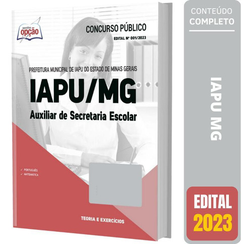 Apostila Prefeitura Iapu Mg 2023 Auxiliar Secretaria Escolar