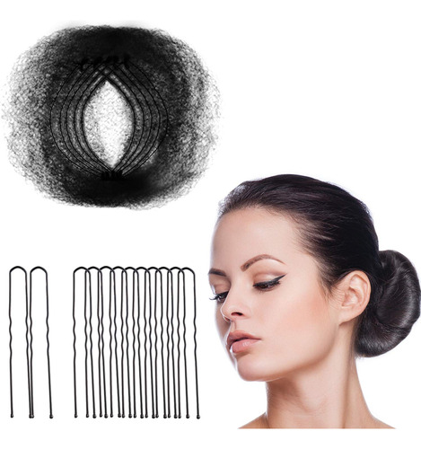 Hair Nets - Juego De 50 Alfileres Invisibles De Malla Elstic