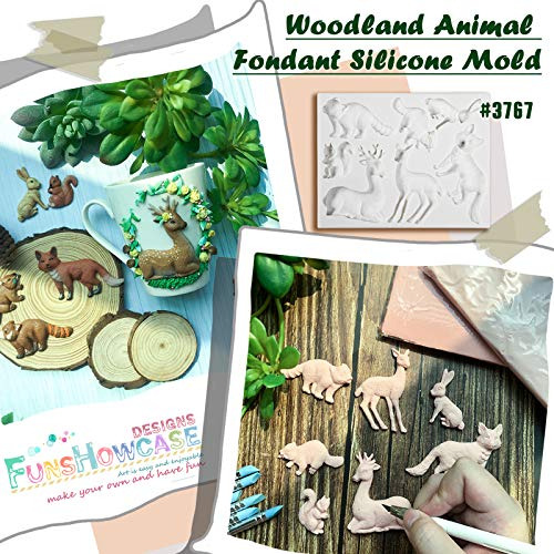 Molde De Silicona De Fondant De Animales Del Bosque Zorro Ar