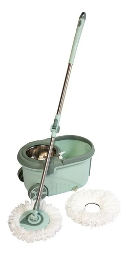 Mopa Centrifuga Acero Ruedas Manija + 2 Mopas Balde