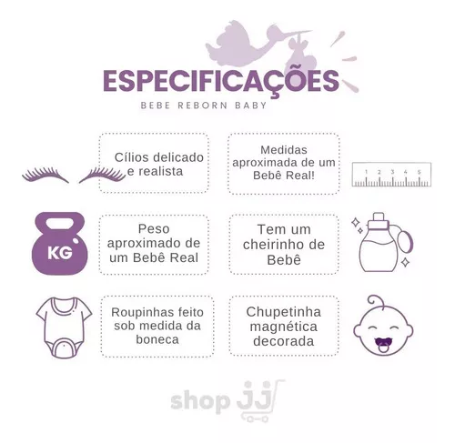 Bebê Reborn Baby Boneca Cabelos Castanhos + Enxoval Completo