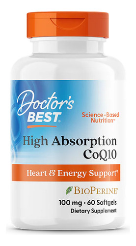 CoQ10 de alta absorción, 100 mg, 60 cápsulas, sabor neutro de Doctors Best