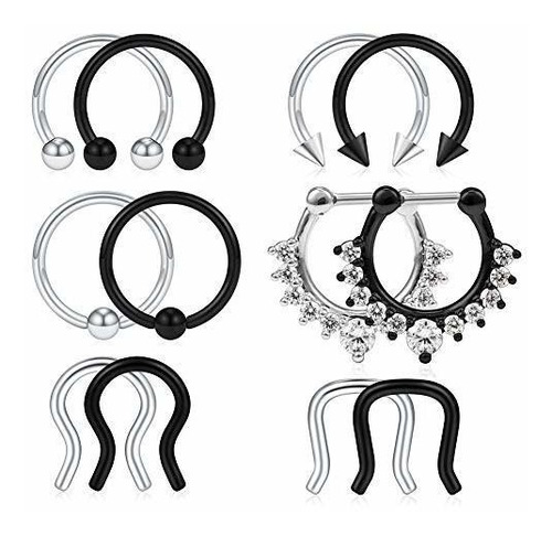 Aros - 6-12pcs 16g 316l Stainless Steel Septum Hoop Nose Rin