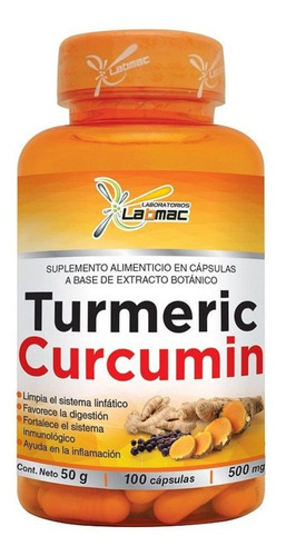 Turmeric Curcumin 500 Mg X 100 Capsulas