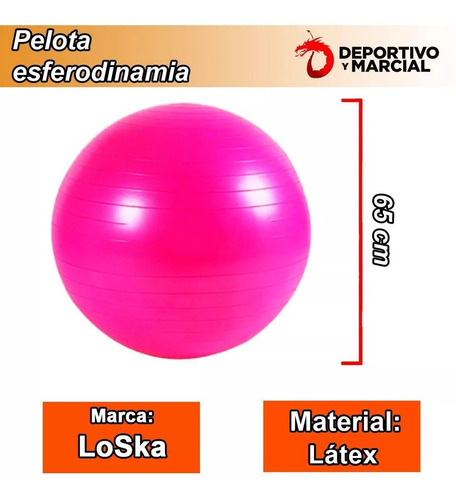 Imagen 3 de 7 de Pelota 65 Cm Esferodinamia Proyec Ball Pilates Yoga