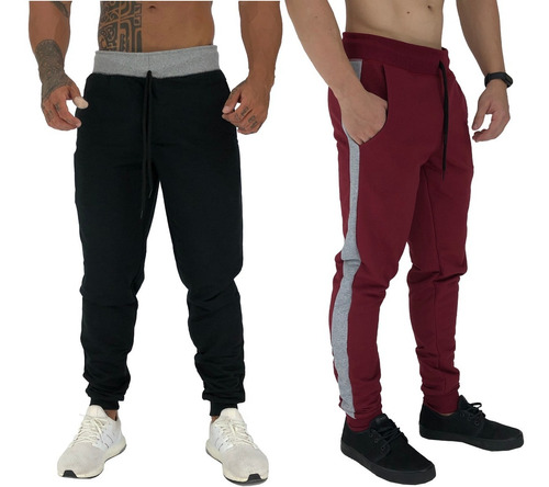 Kit 2 Calça Masculina Moletom Camuflada Jogger Swag Estampa