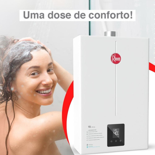 Aquecedor 15 Litros Digital Ef Bivolt Glp Rheem Branco Glp