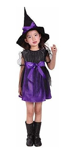 Disfraz Talla (3-4 Años) Para Niña De Bruja Halloween