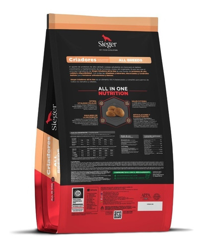 Alimento Sieger Criadores All In One para perro todos los tamaños en bolsa de 20 kg