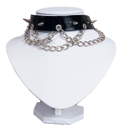 Imagen 1 de 2 de Puas Choker Gargantilla Collar Cuero Ecologico - Bkch24