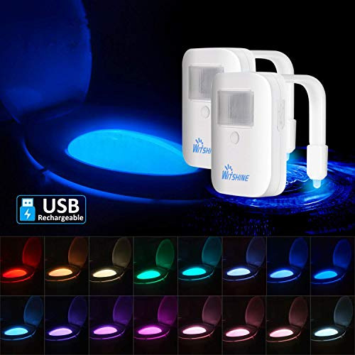 Paquete De 2 Luces De Baño Recargables De 16 Colores, Sensor