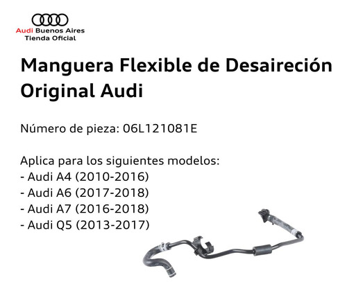 Manguera Flexible De Desaireación Audi A4 2010 Al 2016