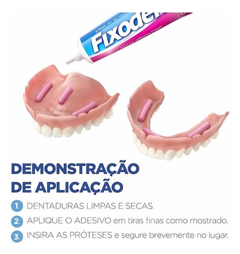 Pasta de dentes Fixodent em creme sem glúten pacote x 3