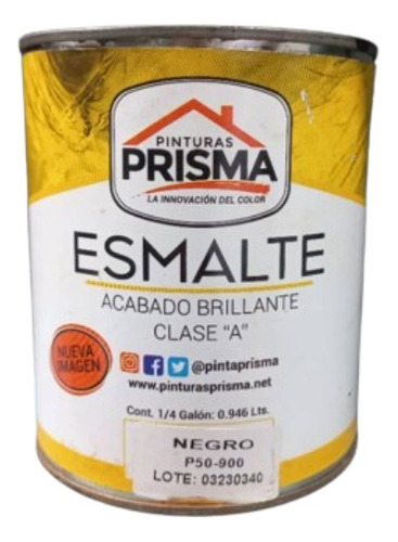 Esmalte Negro Brillante 1/4 Gal Prisma
