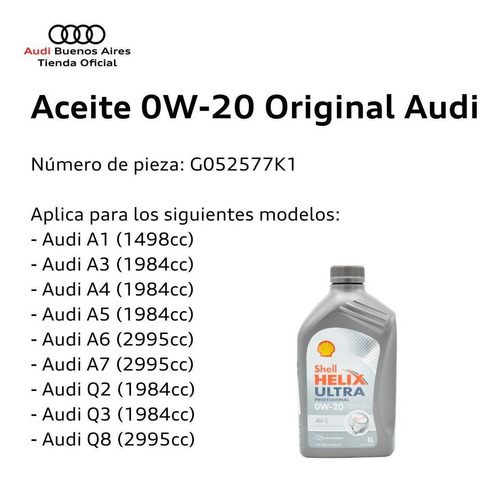 Aceite 0w-20 Audi G-052-577-k1