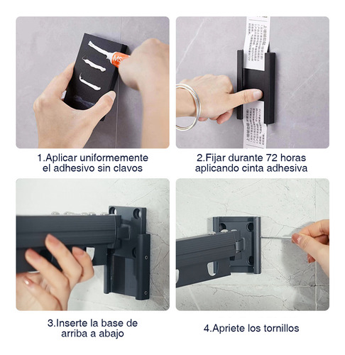 Tendedero Retráctil Plegable Tríptico Con 18 Ganchos Tendedero De Ropa 1.2 M Gris Tendedero Retractil