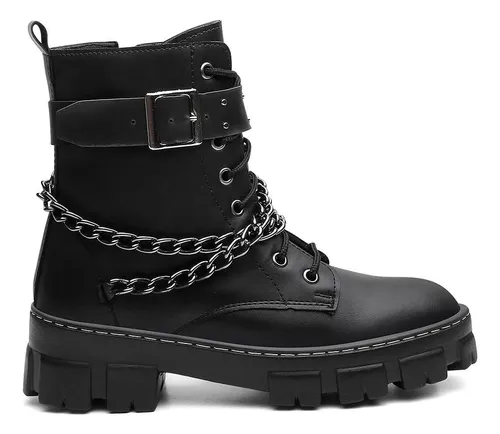 Bota coturno masculina preta mercado livre discount