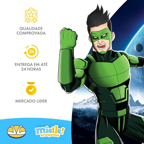 Imagem 5 de 5 de Boneco Articulado Pequeno Vigilante Verde Menino Mielle