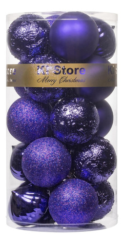 Bolas De Navidad 20 Pcs. De 8cm C/u Color Purpura