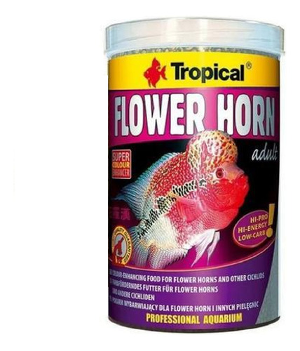 Ração Tropical Flower Horn Pellet Adult 380g Para Flowerhorn