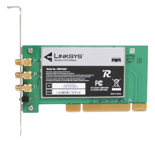 Tarjeta PCI inalámbrica N Linksys WMP300n con antena
