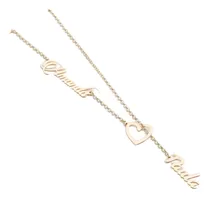 Comprar Cadena Cadenita Collar Personalizado Dos Nombres Y Corazón