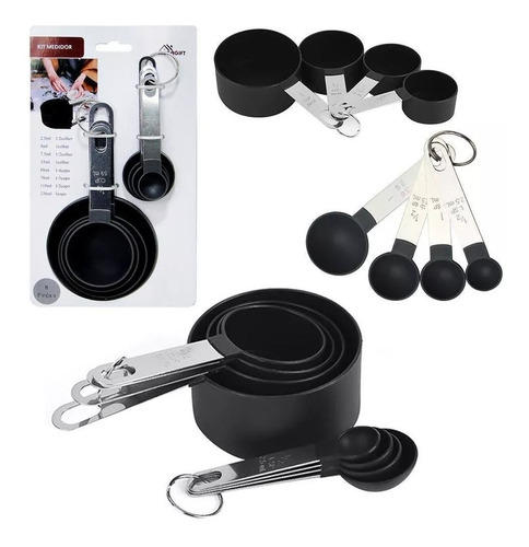 Kit Colheres Medidoras Dosadora Inox Cozinha Receitas Bolo