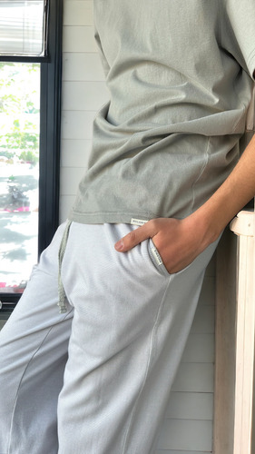 Pijama Largo Hombre Invierno Gris Algodon Pima. Mulamie