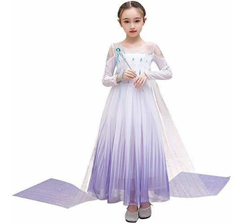 Chicas Princesa Elsa Disfraz Nevado Reina Halloween Ves...