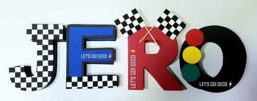 Letras 3d Cars | Decoración Candy Bar | Centro De Mesa