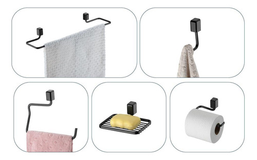Kit De Banheiro Para Pendurar Parede 5 Peças Schmitt Aramado