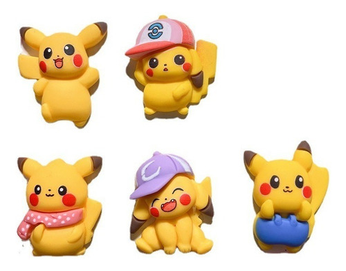 5 Figuras Pikachu Pokemon Pvc Atrapalos Todos! Juguete Anime