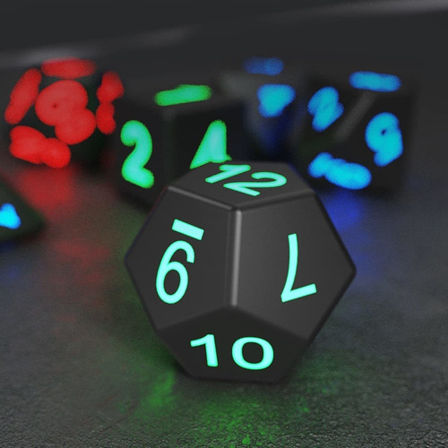 7 Piezas De Dados Led Luminosos Dnd Para Dragones Mazmorras