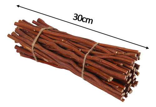 Varas De Madeira Para Galhos De 50 Unidades 30cm Marrom Fino